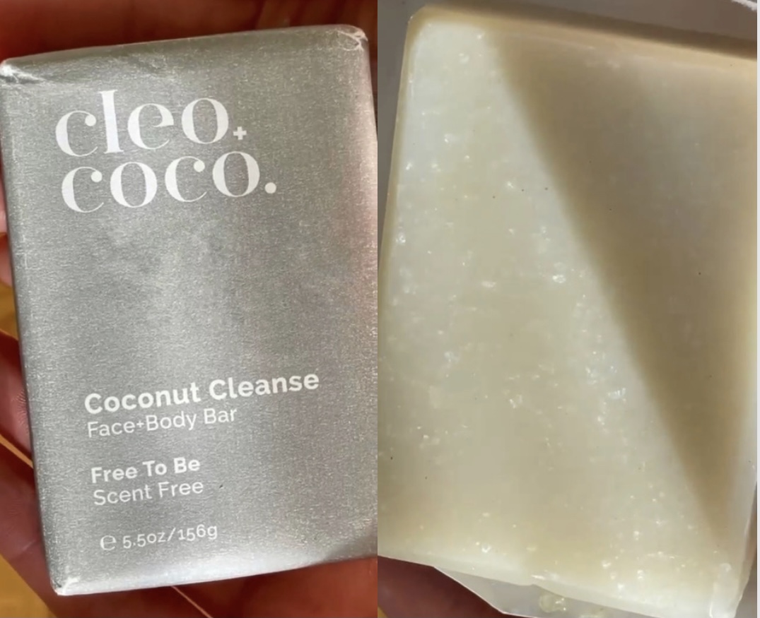 Cleo coco coconut cleanse face body bar