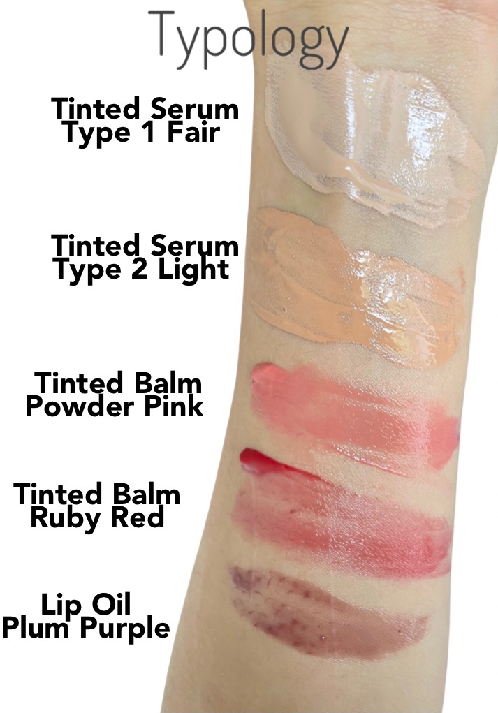 Typology makeup swatches